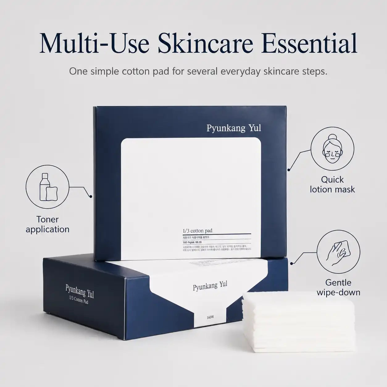 Pyunkang Yul 1/3 Cotton Pad 160ea