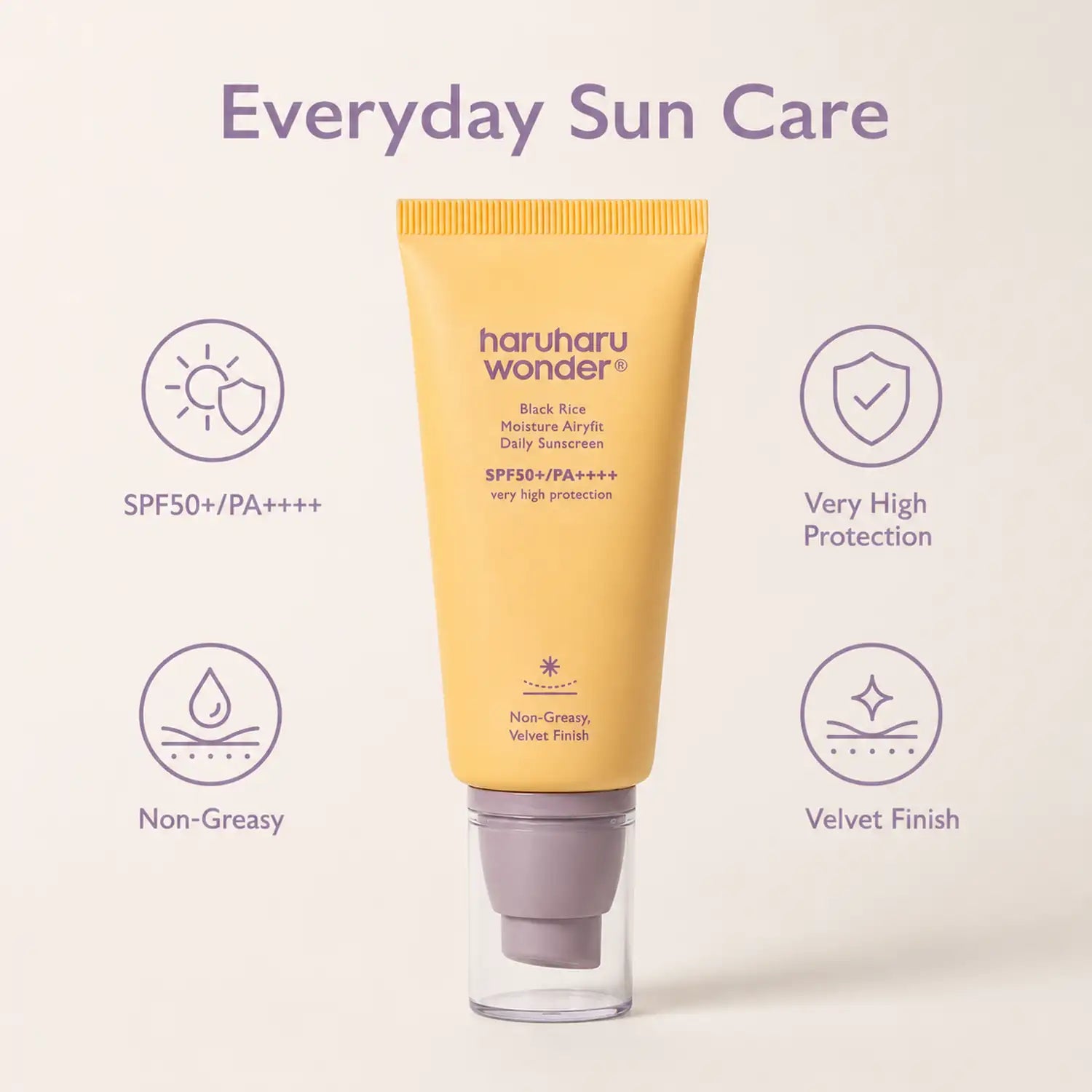 Haruharu Wonder Black Rice Moisture Airyfit Daily Sunscreen SPF50+ PA++++ 50ml