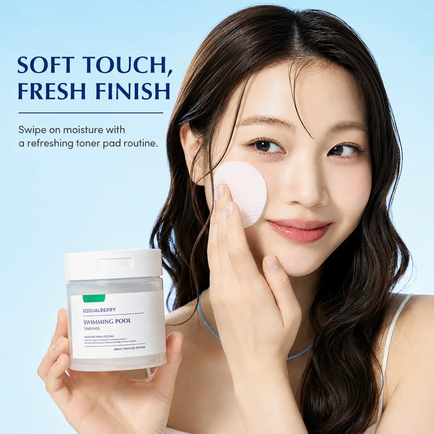EQQUALBERRY Swimming Pool Toner Pads 220ml 70 Pads