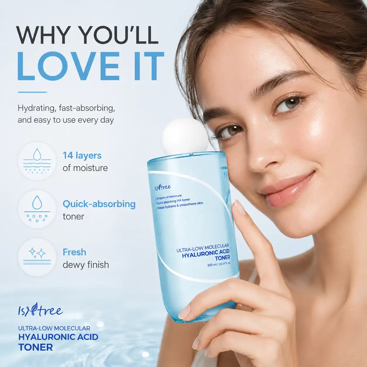 Isntree Ultra Low Molecular Hyaluronic Acid Toner 300ml