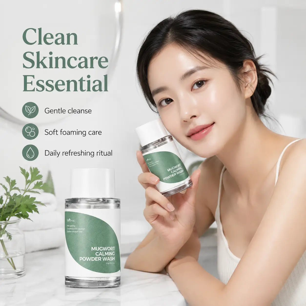 Isntree Mugwort Calming Powder Wash 15g