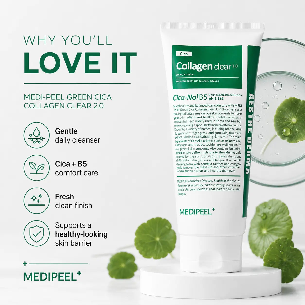MEDI-PEEL Green Cica Collagen Clear 300ml Cleanser