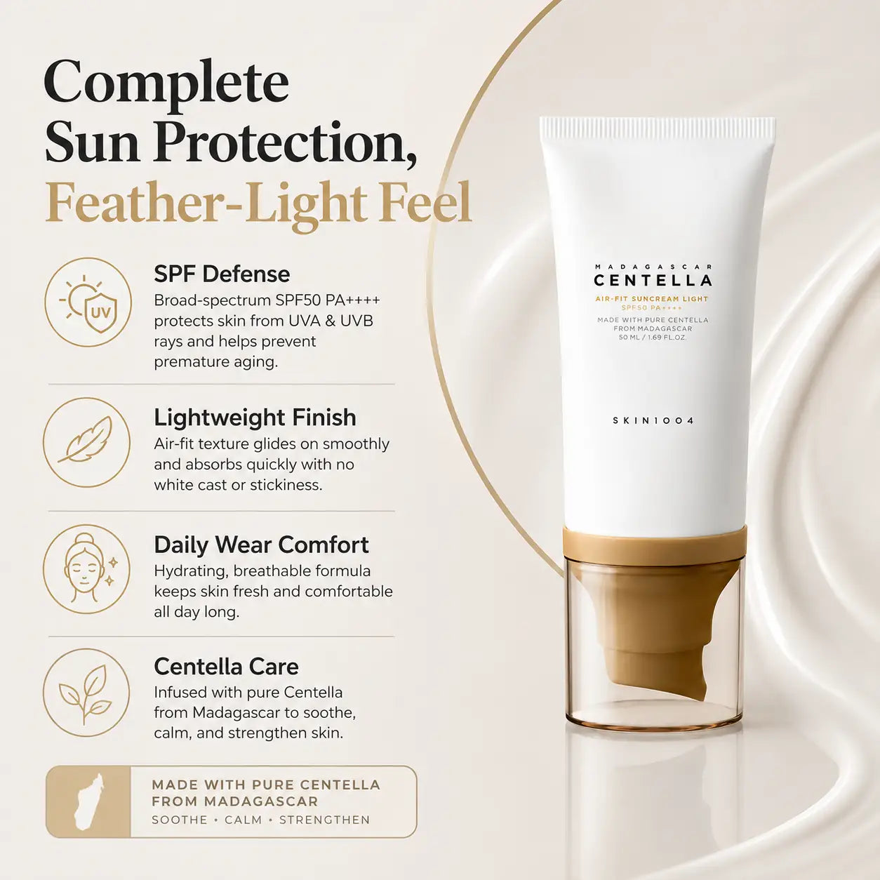 SKIN1004 Madagascar Centella Air-Fit Suncream Light 50ml