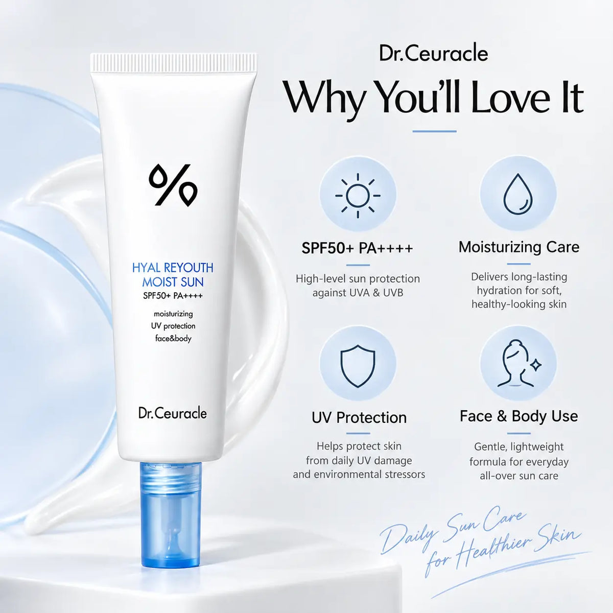 Dr. Ceuracle Hyal Reyouth Moist Sun SPF50+ PA++++ 50ml