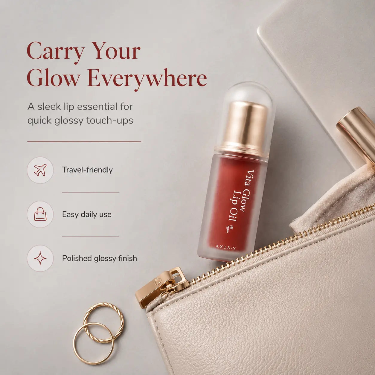 AXIS-Y Vegan Lip Oil for Glowing Lips 3 Colors 4.5g