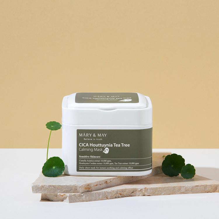 Mary&May CICA Houttuynia Cordata Tea Tree Calming Mask Pack 30 Sheets Korean toner product image