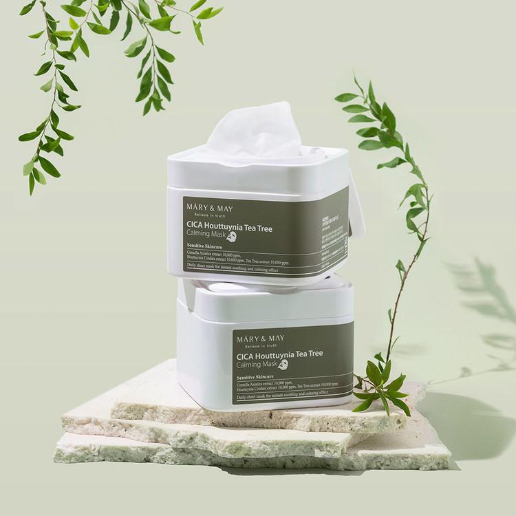 Mary&May CICA Houttuynia Cordata Tea Tree Calming Mask Pack 30 Sheets Korean toner product image