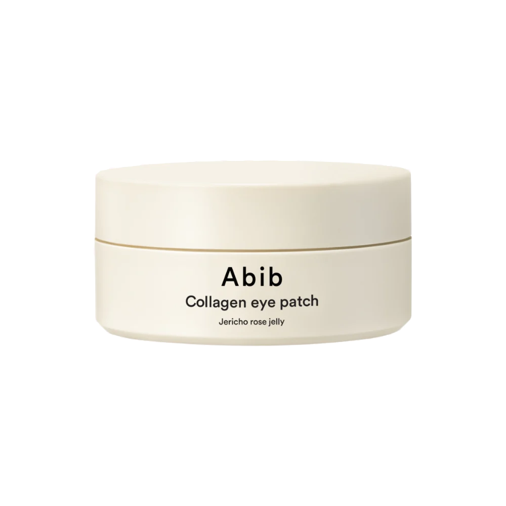 Abib Collagen Eye Patch applied under the eyes