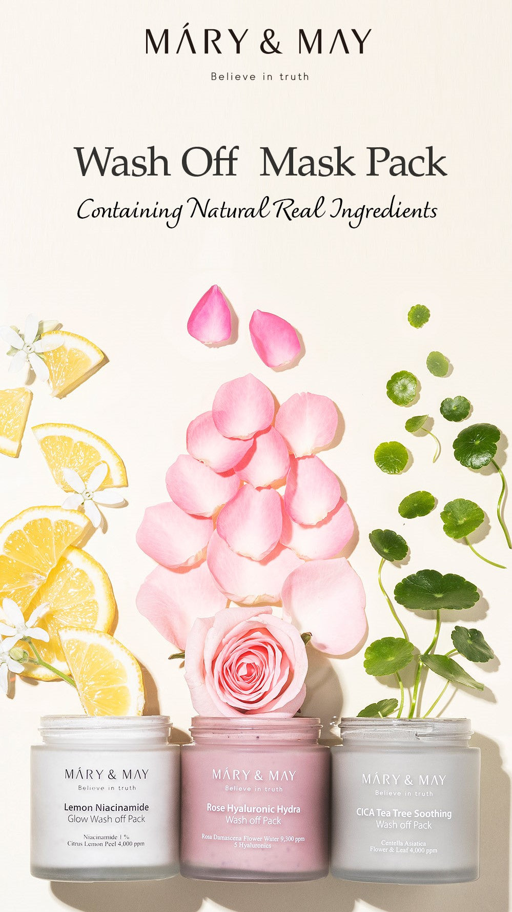 Mary&May Lemon Niacinamide Glow Wash Off Pack 125g Korean skincare product image