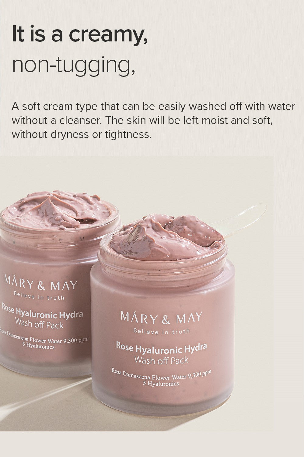 Mary&May Rose Hyaluronic Hydra Wash Off Pack 125g Korean skincare product image
