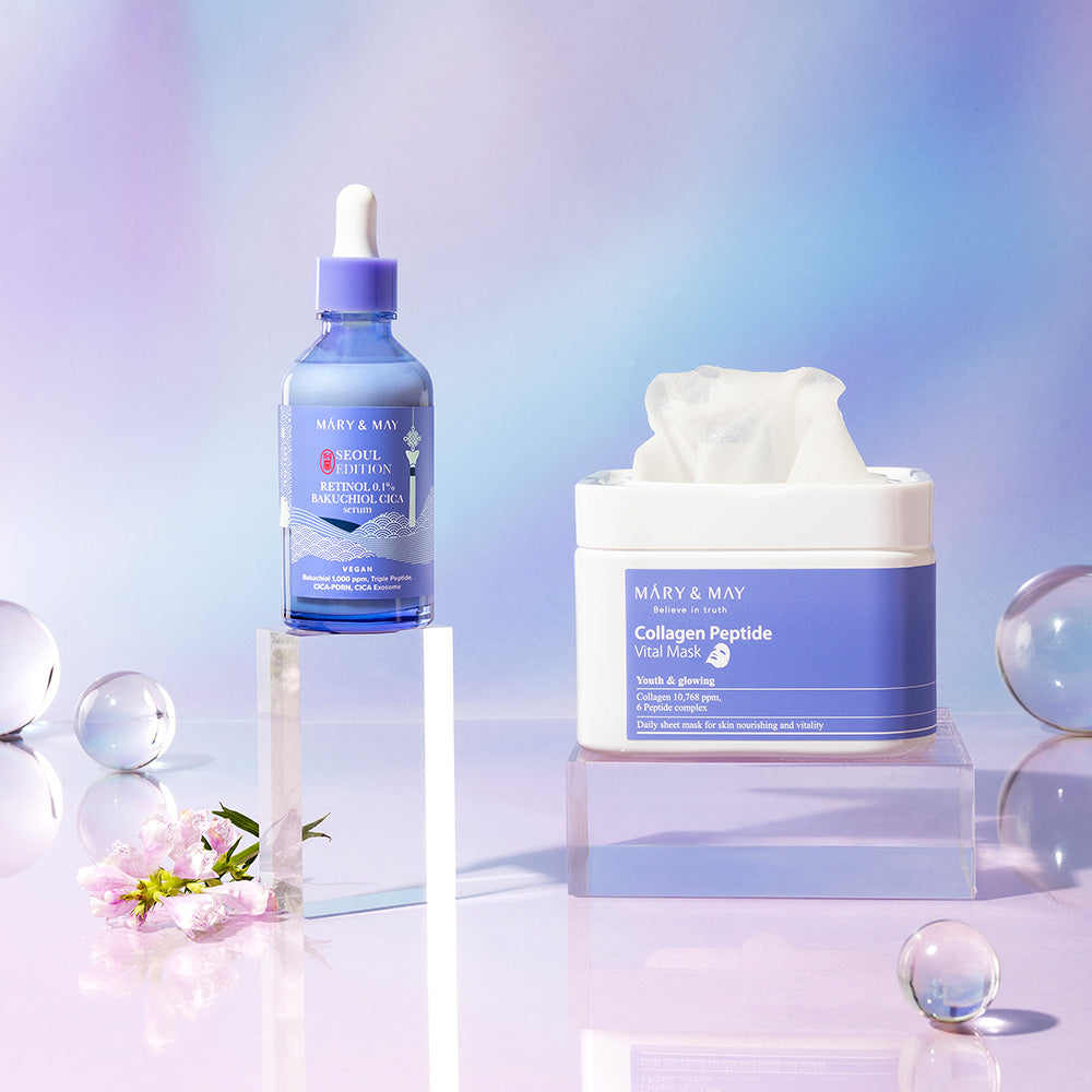 Mary&May Retinol 0.1% Bakuchiol CICA Serum 80ml Korean essence product image