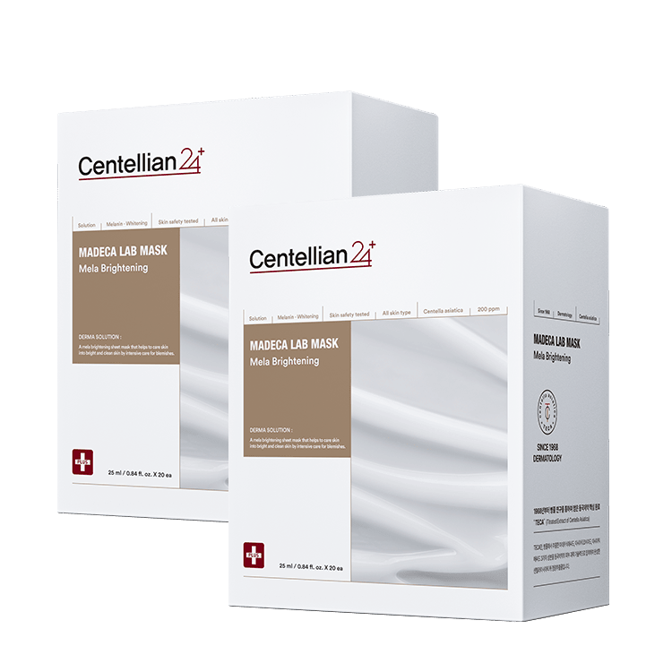 Centellian24 Mela Brightening Mask single sachet packaging close-up