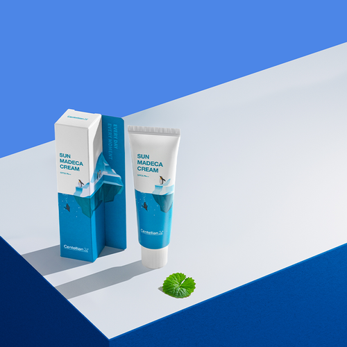 Centellian24 Sun Madeca Cream applied to face