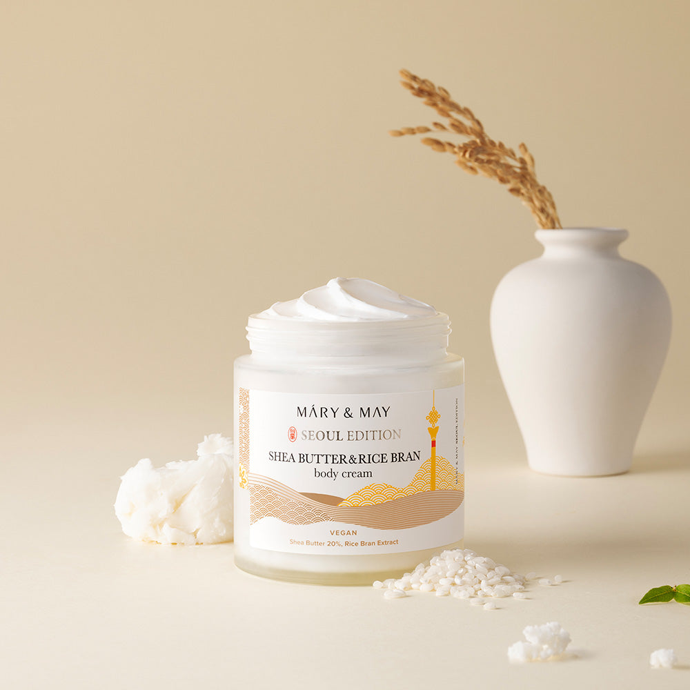 Mary&May Shea Butter Body Cream massaged into arm