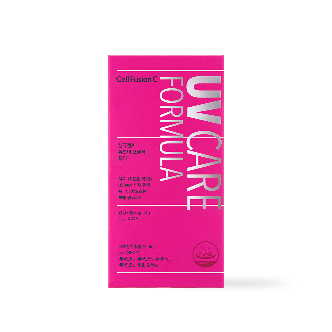 Individual UV Formula Jelly sachet held in hand