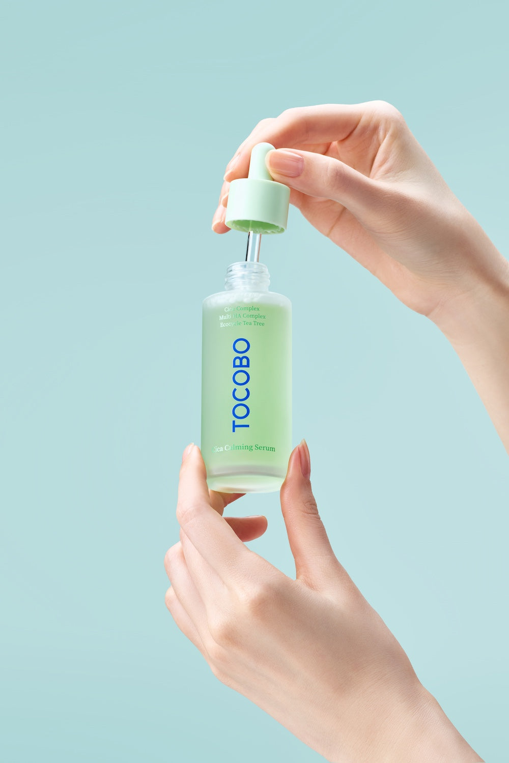 Tocobo Cica Calming Serum applied to bare skin