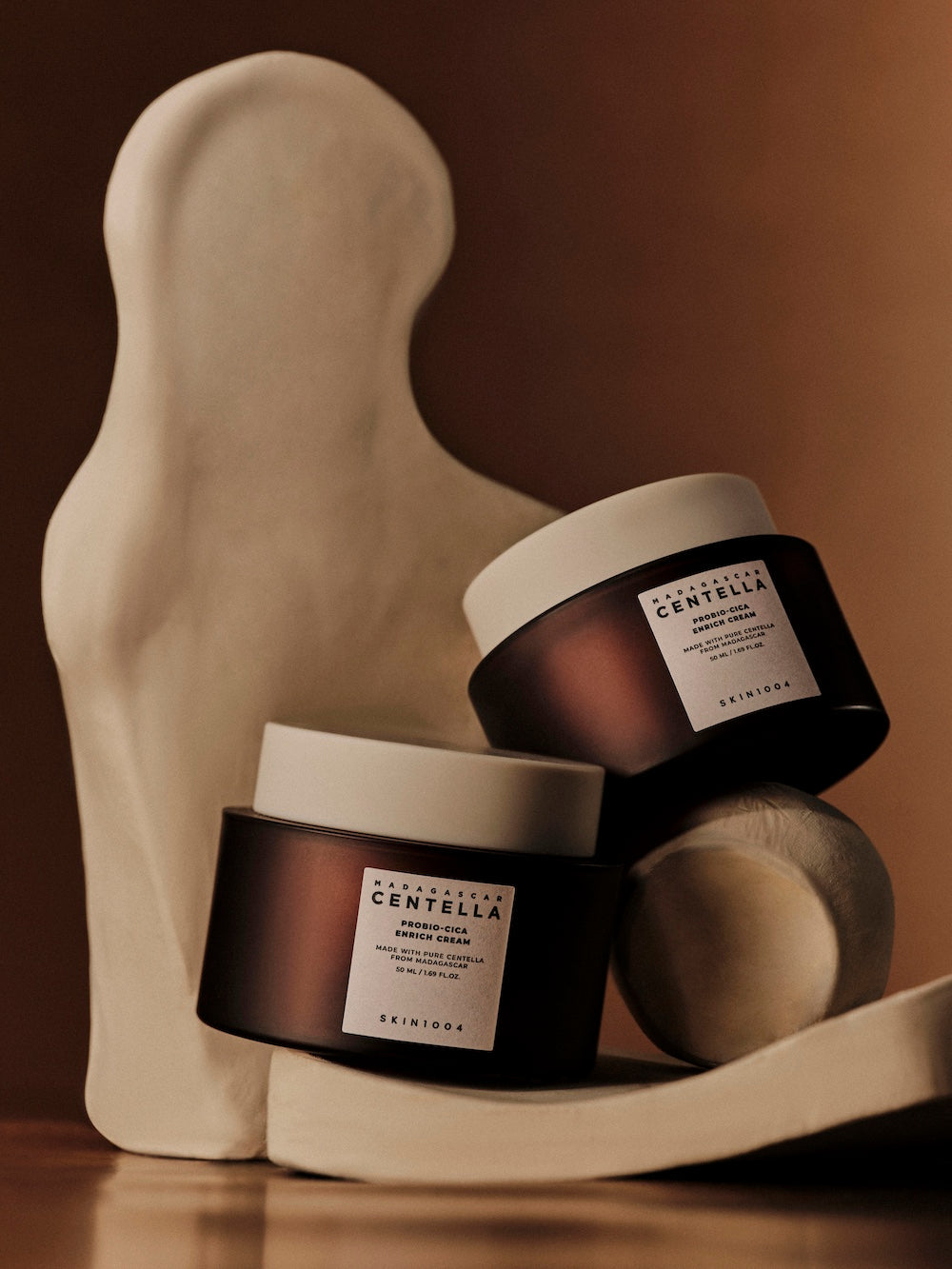 Back label showing fermented centella and shea butter