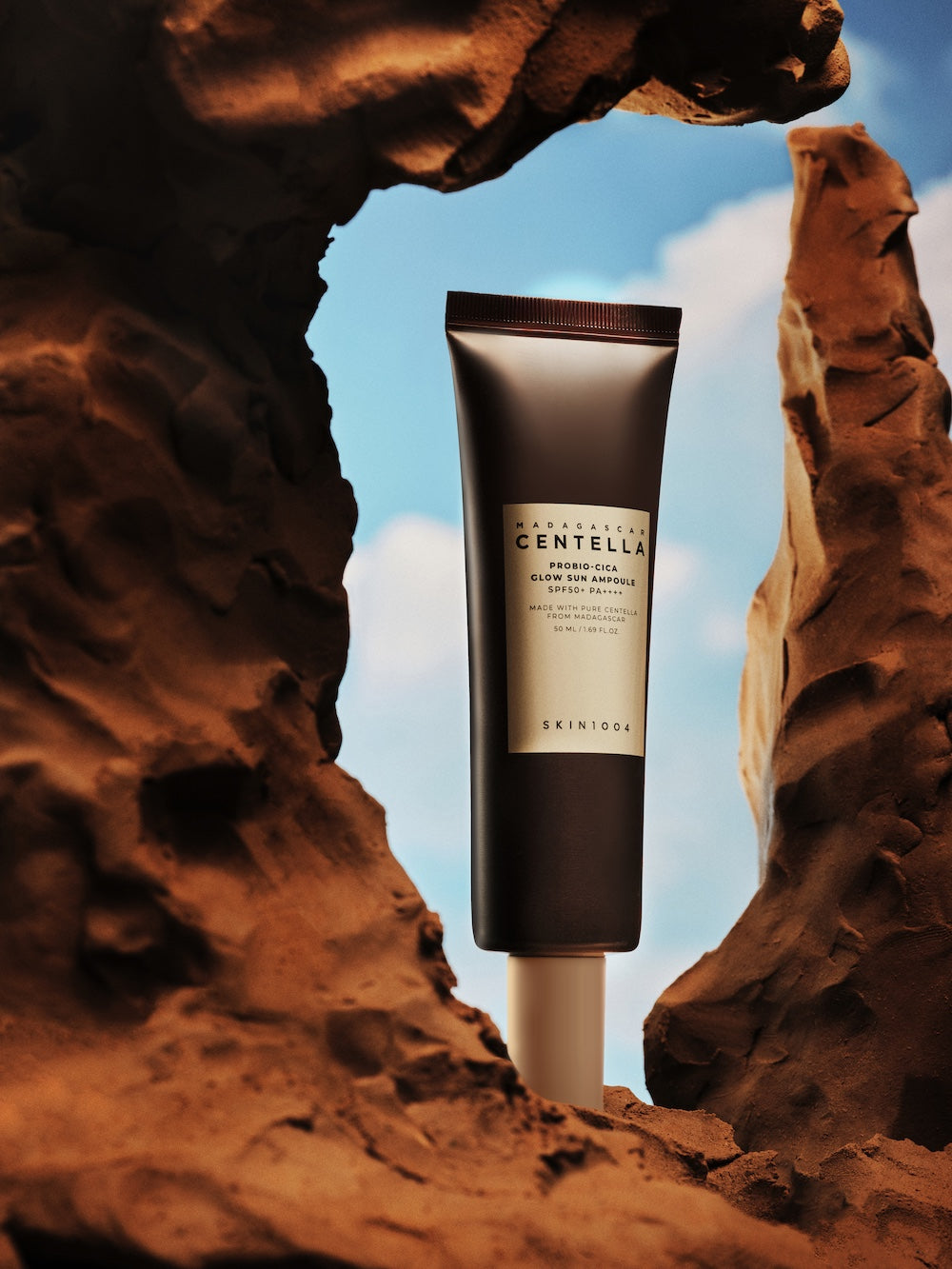 SKIN1004 Madagascar Centella Probio-Cica Glow Sun Ampoule 50ml Korean sunscreen product image