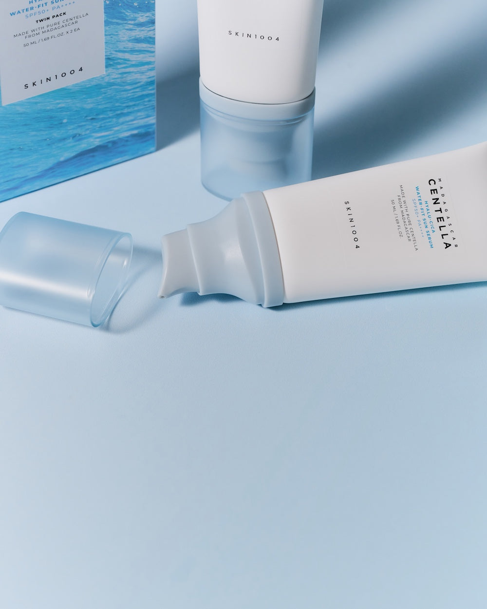 SKIN1004 Madagascar Centella Hyalu-Cica Water-Fit Sun Serum Twin Pack 50ml x 2 Korean sunscreen product image