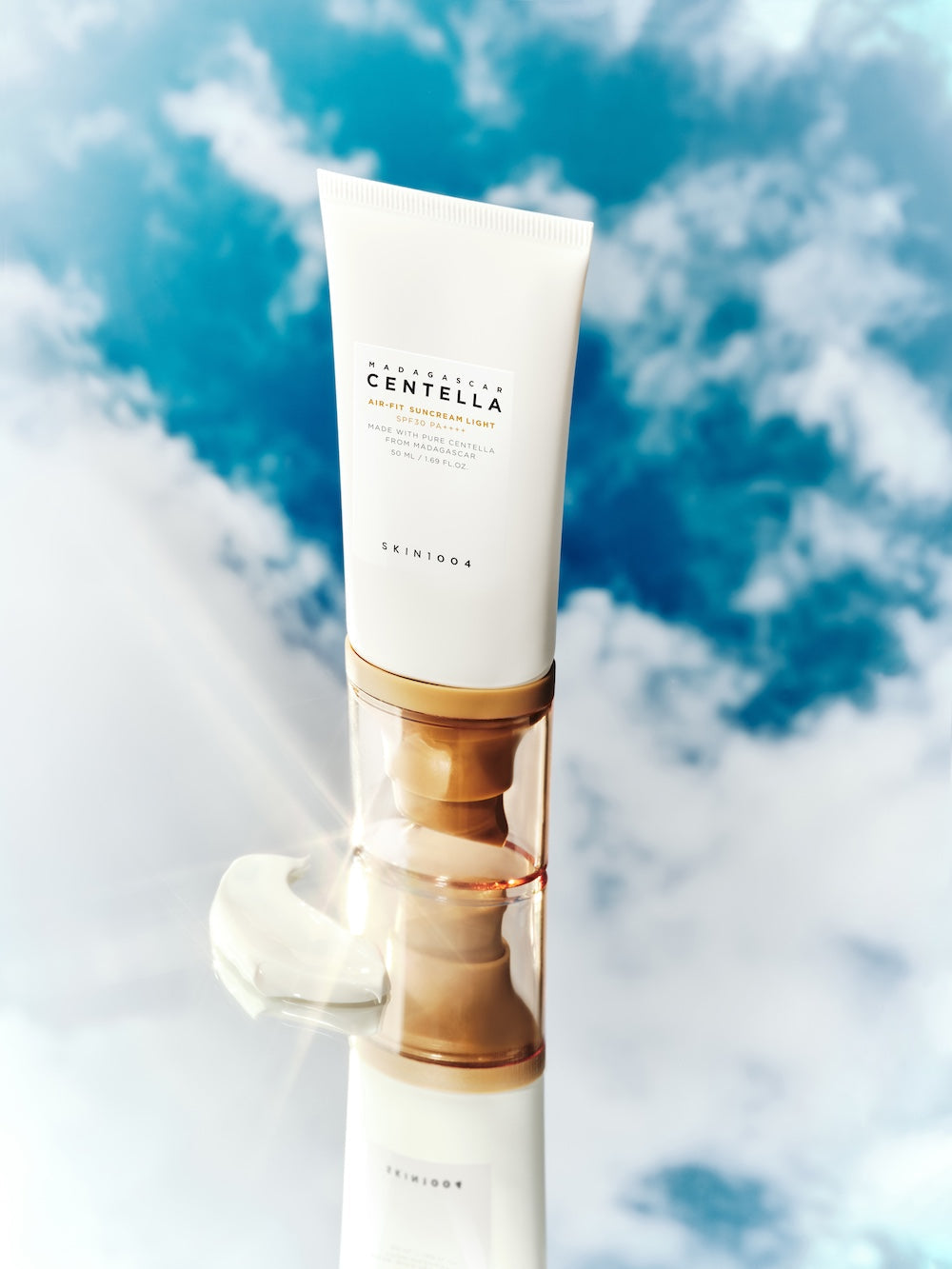 SKIN1004 Air-Fit Suncream Light bottle held at an angle to show the label