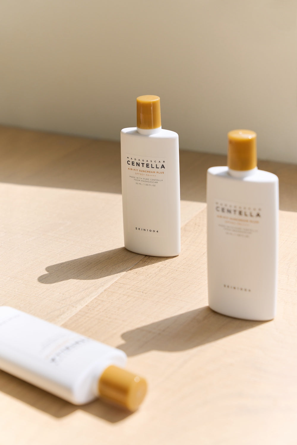 Suncream applied to cheek close-up