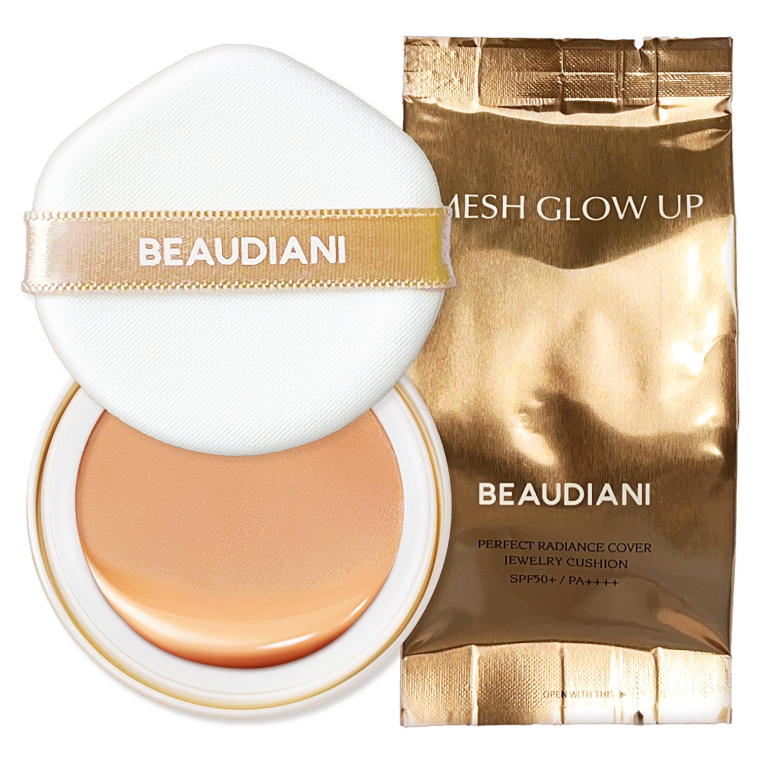 BEAUDIANI Mesh Glow Up Cushion Refill 12g 3 Colors K-beauty cushion foundation glow care product detail view