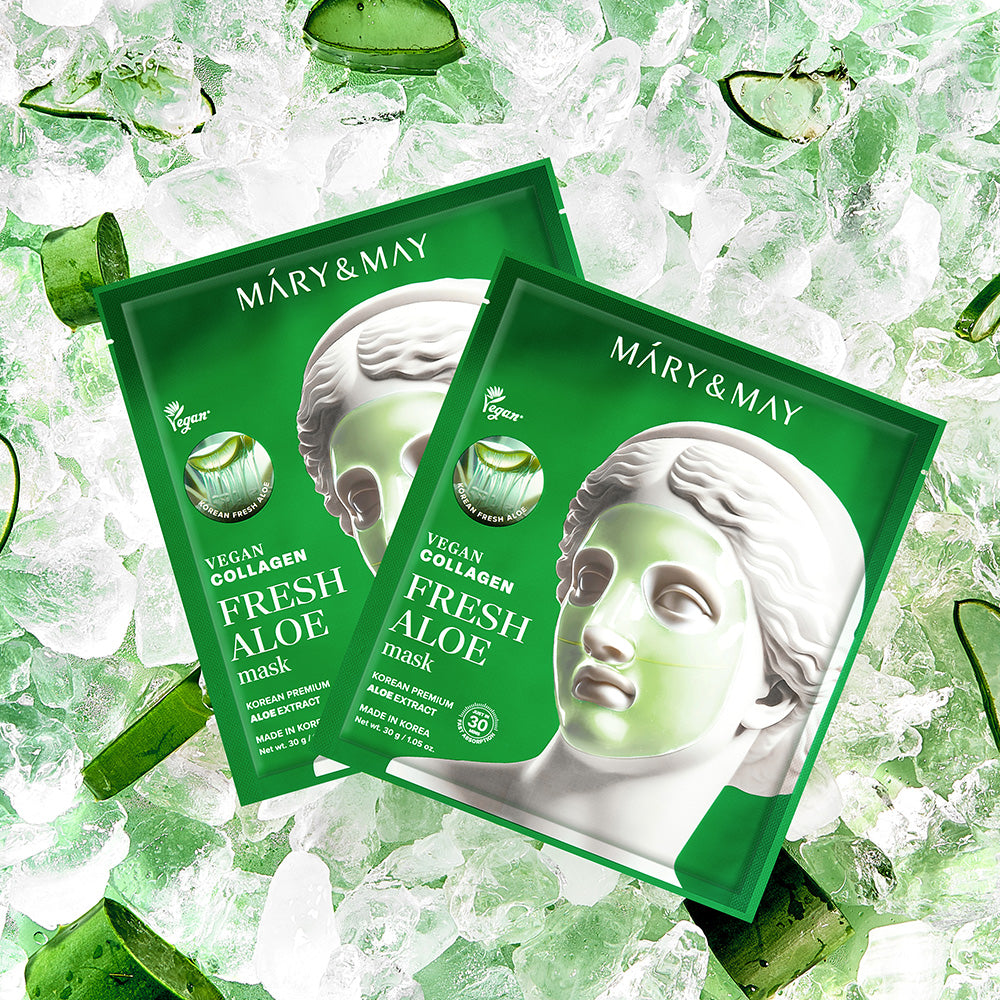 Mary&May Vegan Collagen Fresh Aloe Mask (30g x4) Korean toner product image