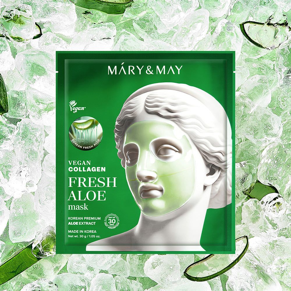 Mary&May Vegan Collagen Fresh Aloe Mask (30g x4) Korean toner product image