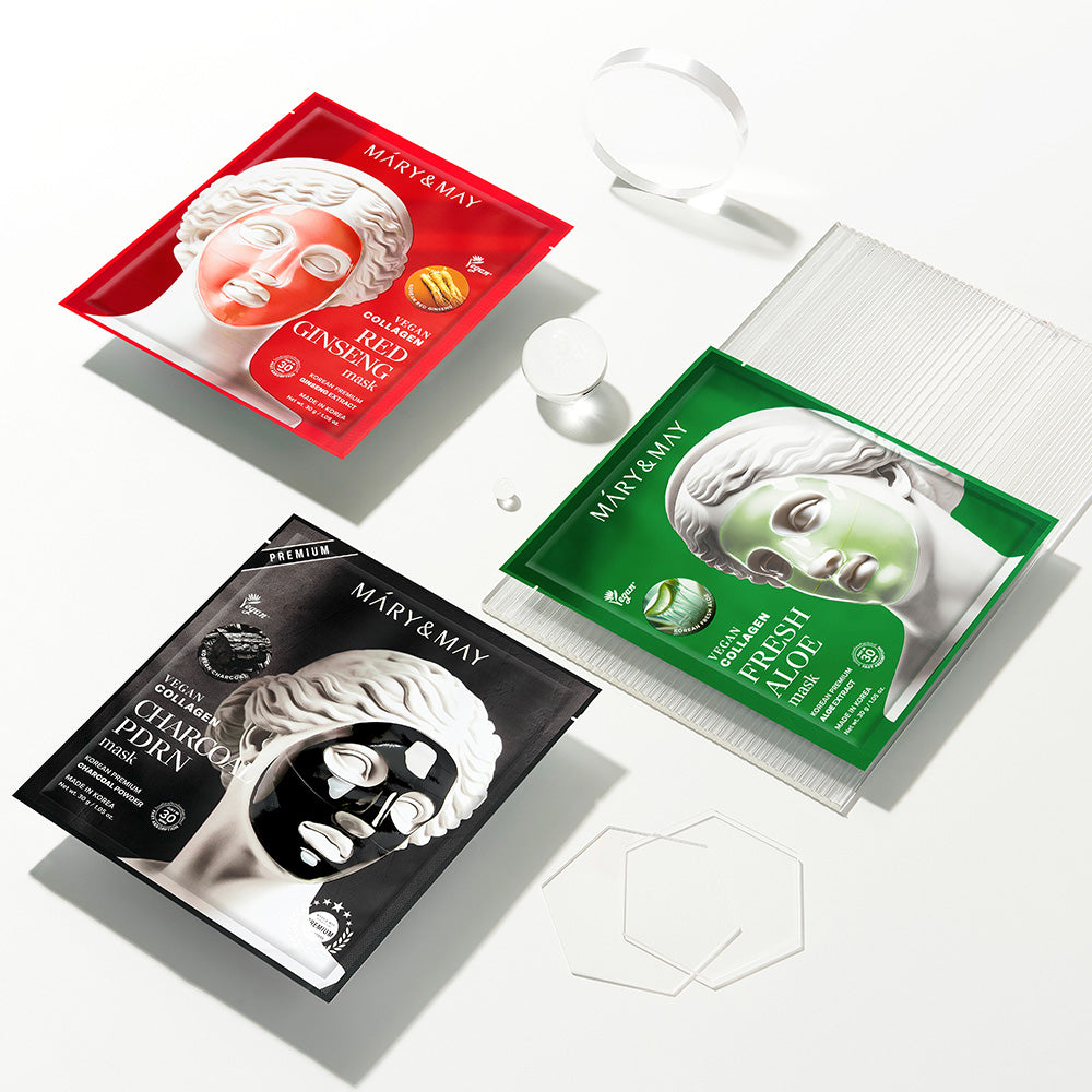 Mary&May Vegan Collagen Fresh Aloe Mask (30g x4) Korean toner product image