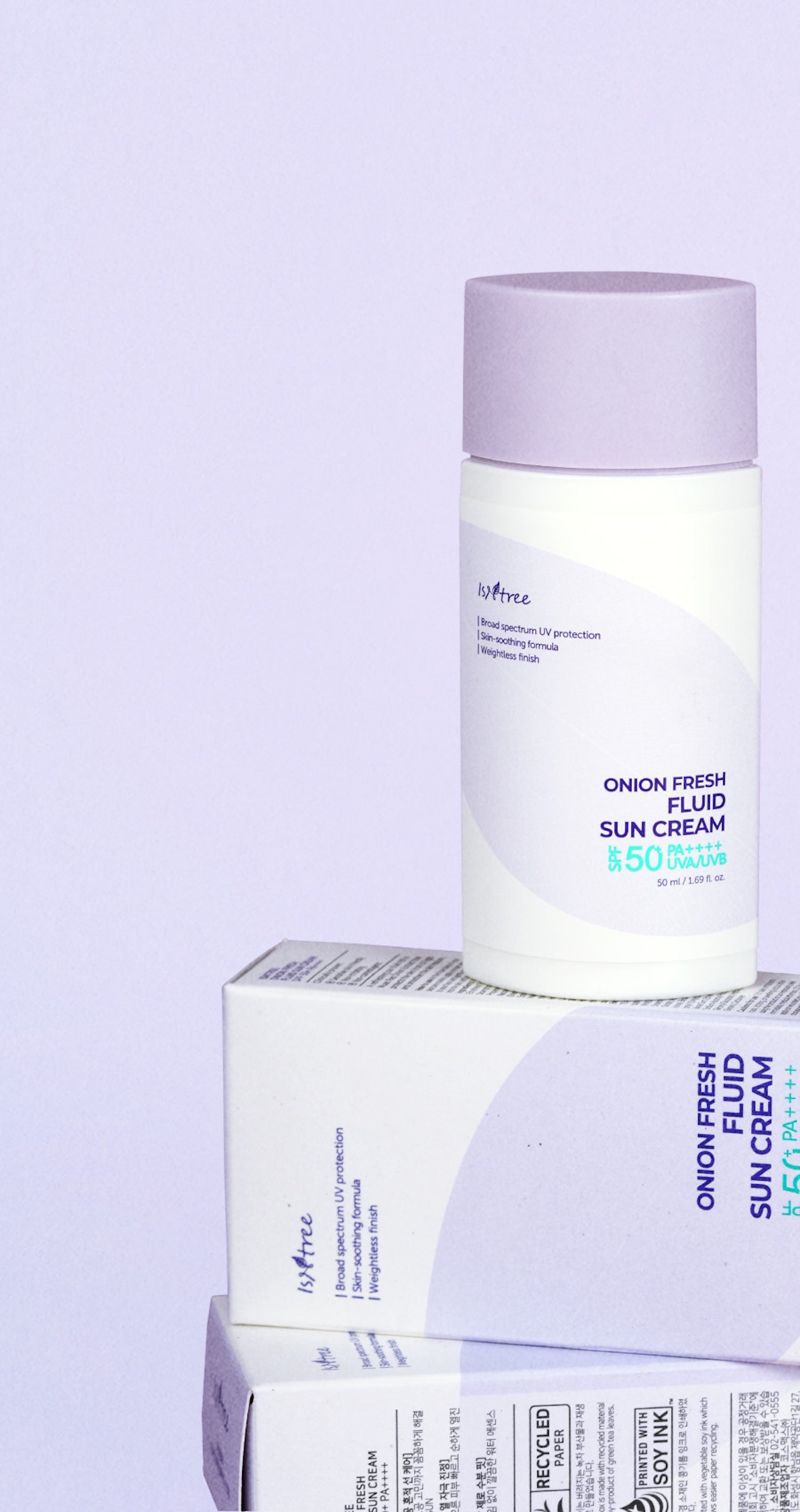 Sun cream layered under make-up demonstration on skin