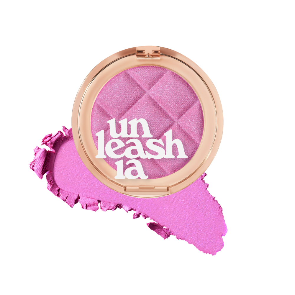 Blush pan showing embossed waffle texture