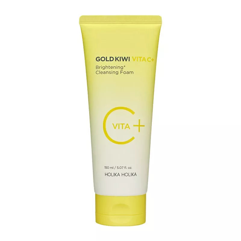 Holika Holika Gold Kiwi Vita C Cleansing Foam packaging, brightening kiwi face wash