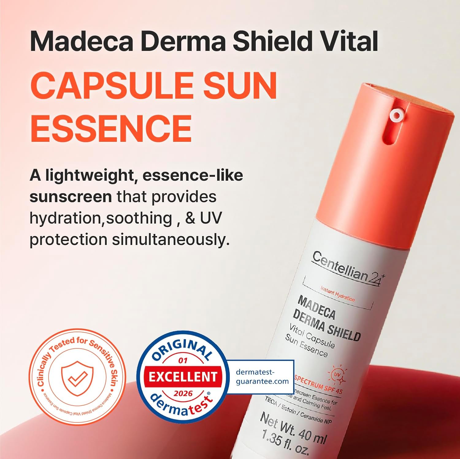 Centellian24 Madeca Derma Shield Vital Capsule Sun Essence (Otc) 40ml Korean sunscreen product image