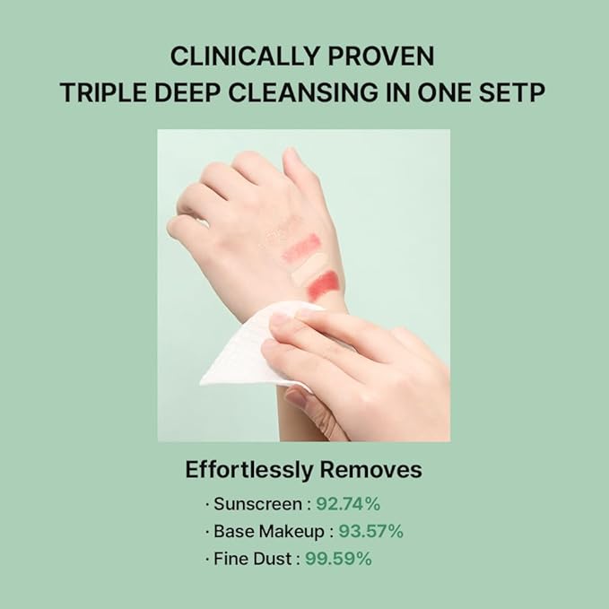 Cleansing pad showing triple deep cleansing action