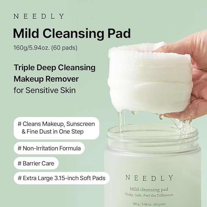 Soft vegan cleansing pad removing makeup and impurities