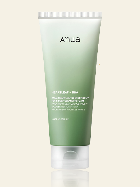 ANUA Heartleaf Quercetinol Pore Deep Cleansing Foam, Facial Cleanser, for Double Cleansing, BHA, Hyaluronic Acid, Glycerin, Face Wash, Blackhead Remover, Korean Skincare, 150ml/5.07 fl.oz.