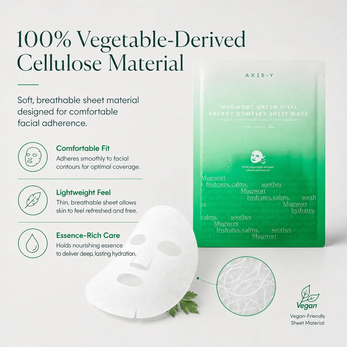 AXIS-Y Mugwort Green Vital Energy Complex Sheet Mask 27ml