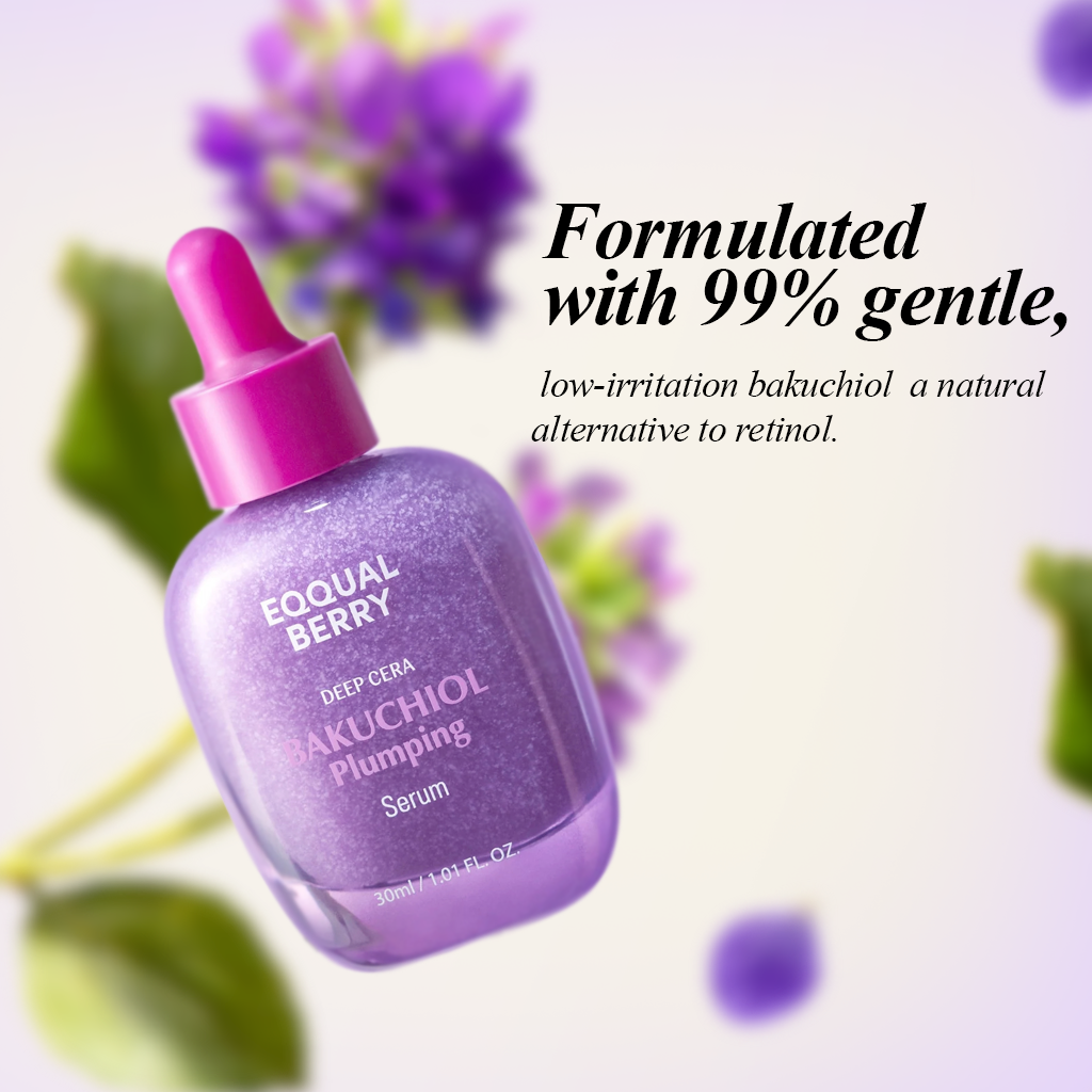 Eqqualberry Bakuchiol Plumping Serum - Retinol Alternative for Sensitive Skin 1.01oz / 30ml