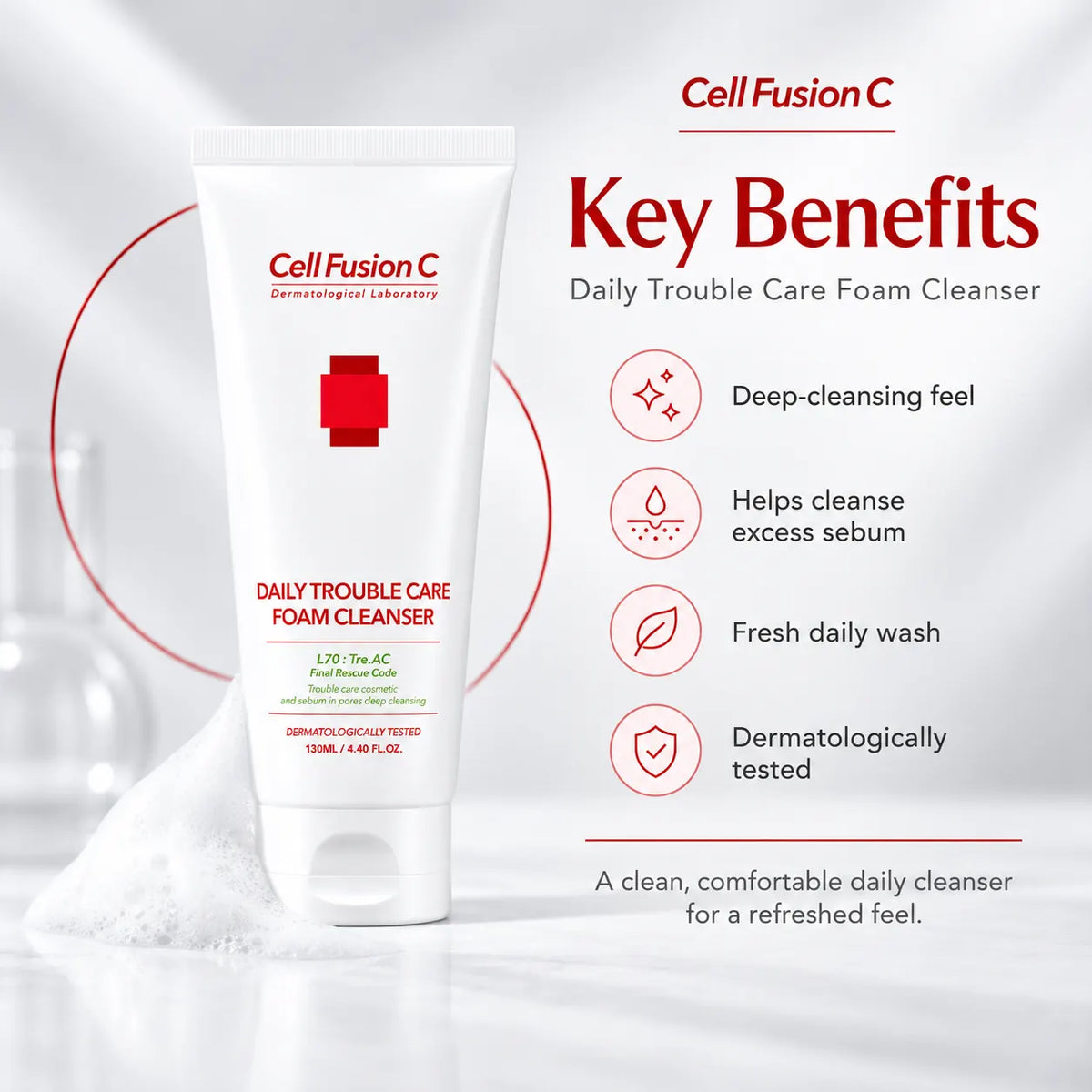 Cell Fusion C Tre.ac Daily Trouble Care Foam Cleanser 130ml