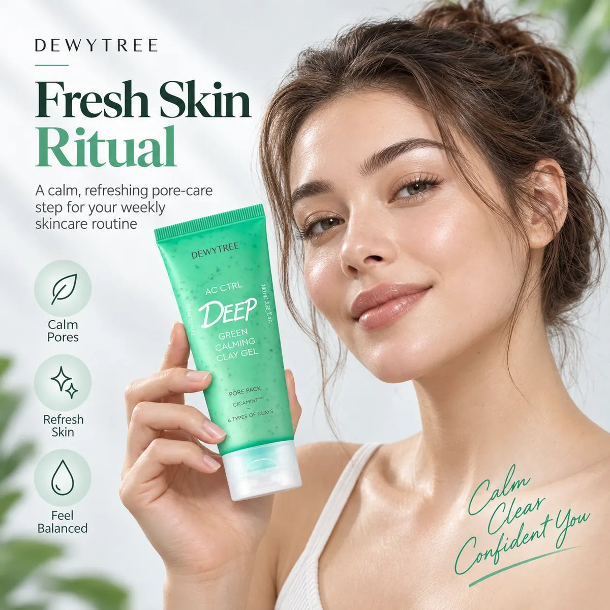 DEWYTREE AC Ctrl Deep Green Calming Clay Gel Pore Pack 100ml