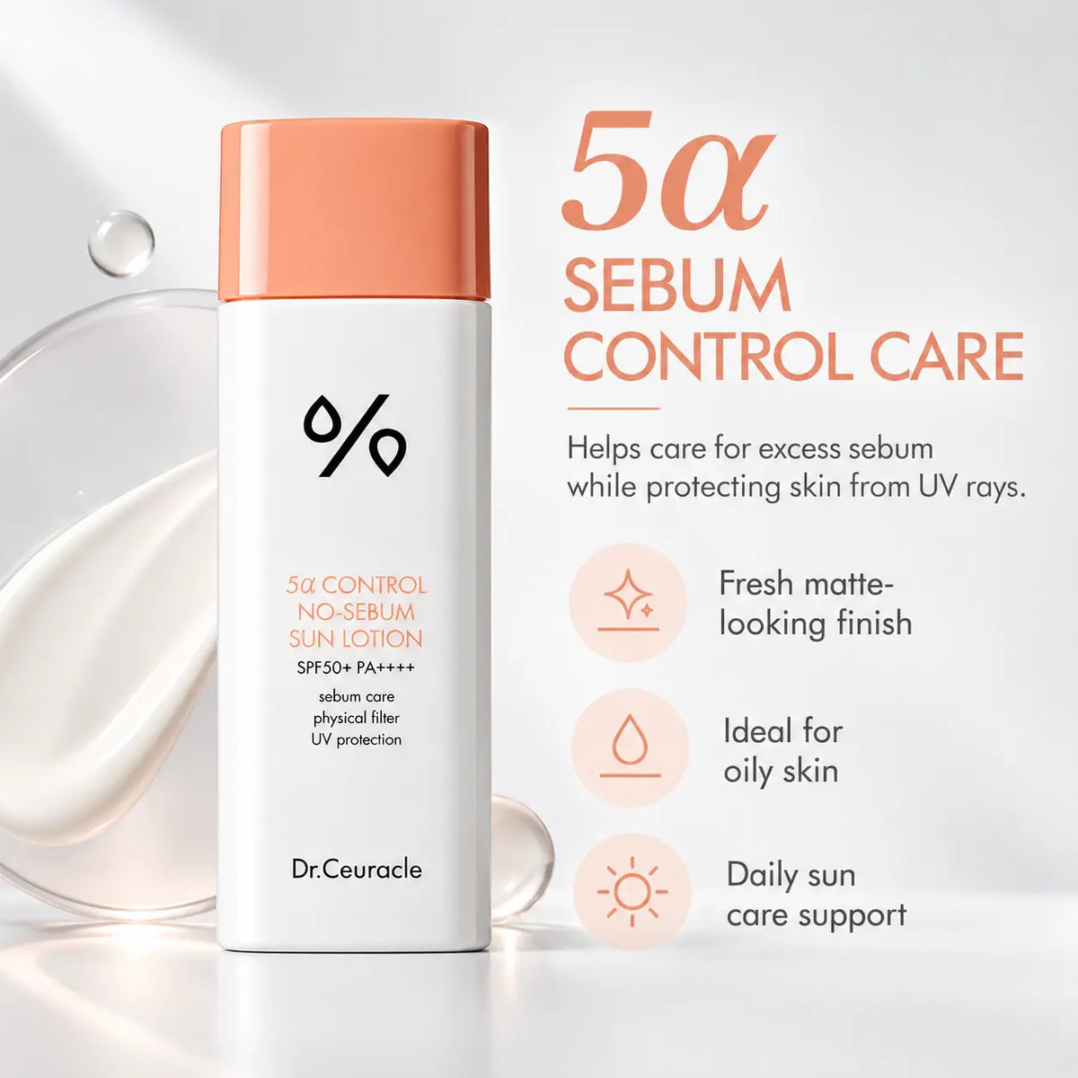 Dr. Ceuracle 5α Control No Sebum Sun Lotion SPF50+ PA++++ 50ml