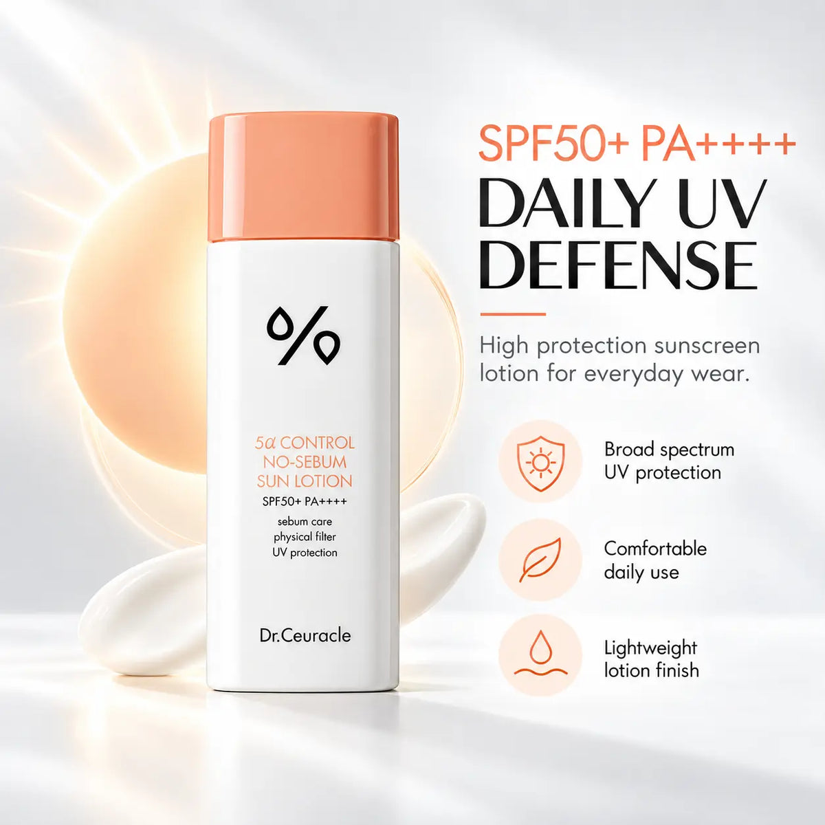 Dr. Ceuracle 5α Control No Sebum Sun Lotion SPF50+ PA++++ 50ml
