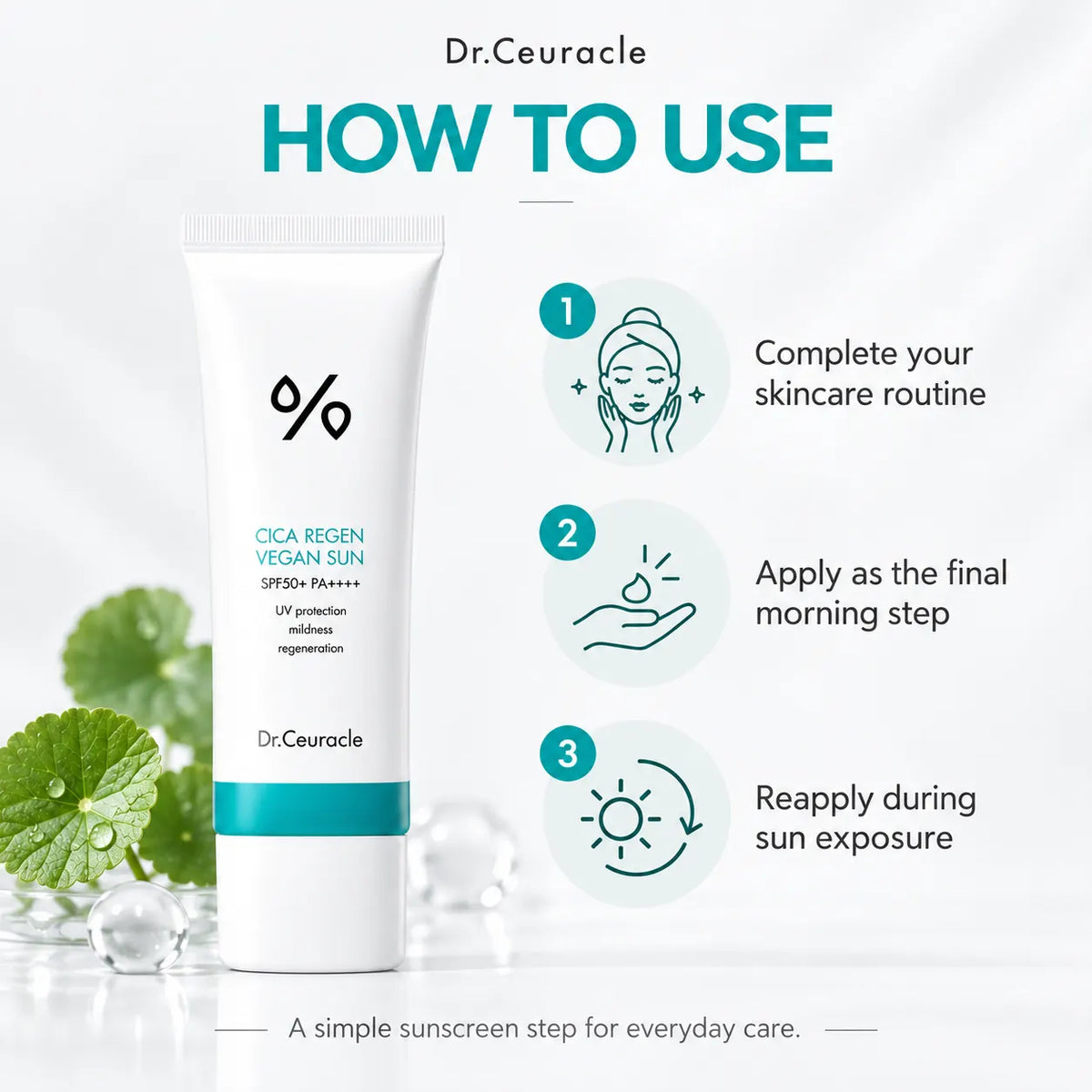 Dr. Ceuracle Cica Regen Vegan Sun SPF50+ PA++++ 50ml