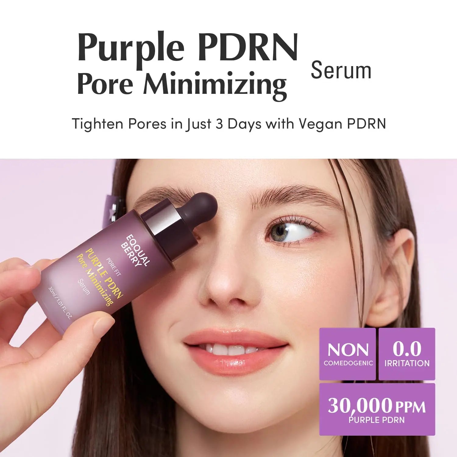 Eqqualberry Purple PDRN Pore Minimizing Serum 1.01 FL OZ Eqqualberry