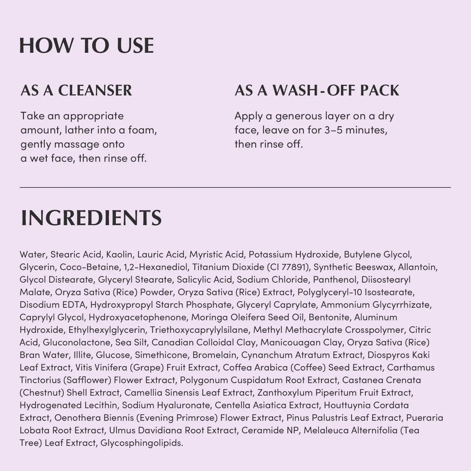 Eqqualberry Purple Rice Pore Purifying Pack Cleanser 4.58 OZ Eqqualberry