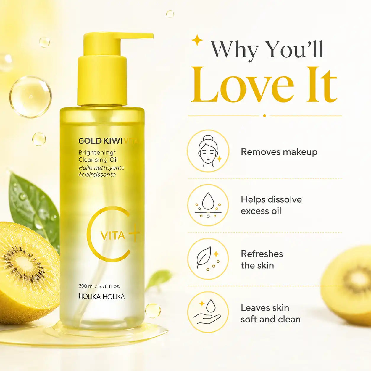 Holika Holika Gold Kiwi Vita C Cleansing Oil 200ml