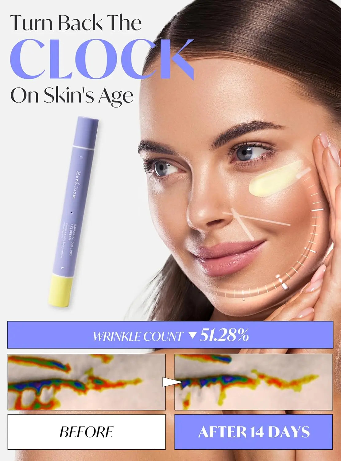 HERBLOOM Retinal Night Care Eye Cream | Bakuchiol Dual Vita with Tinted Day Concealer 0.54 Fl Oz HER BLOOM