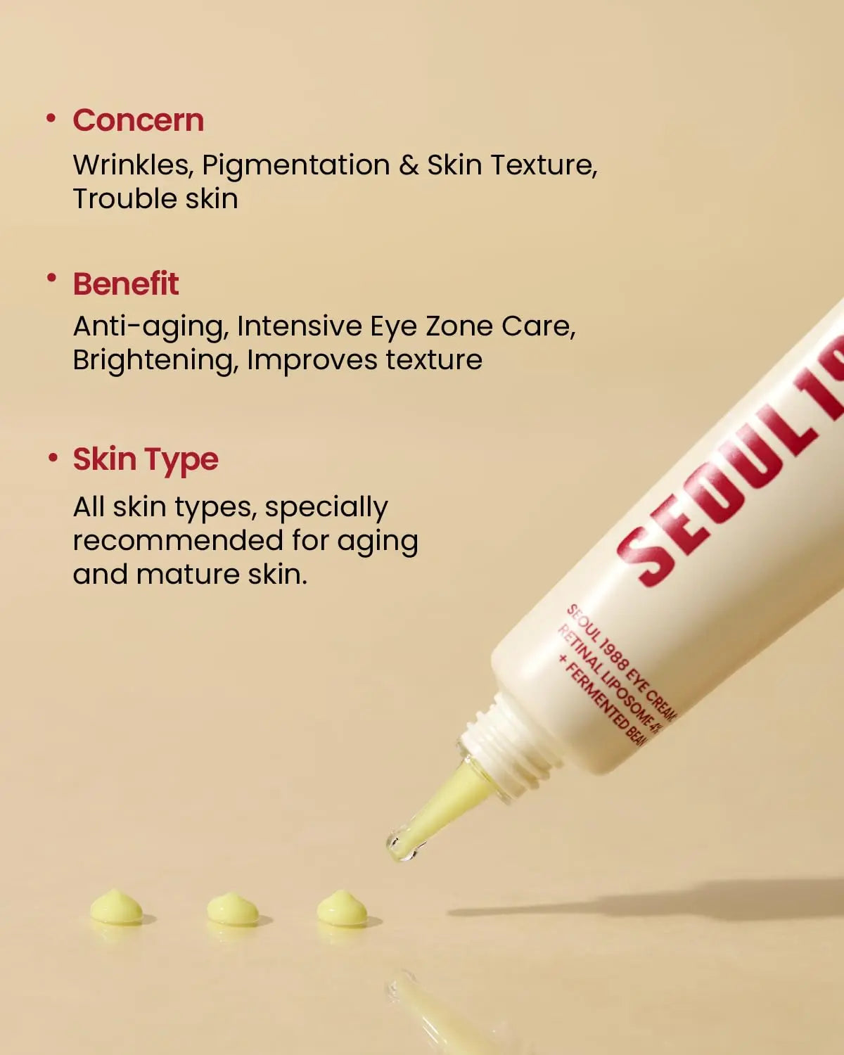 KSECRET SEOUL 1988 Eye Cream : Retinal Liposome 4% + Fermented Bean, 30ml/1.01 fl.oz SEOUL 1988