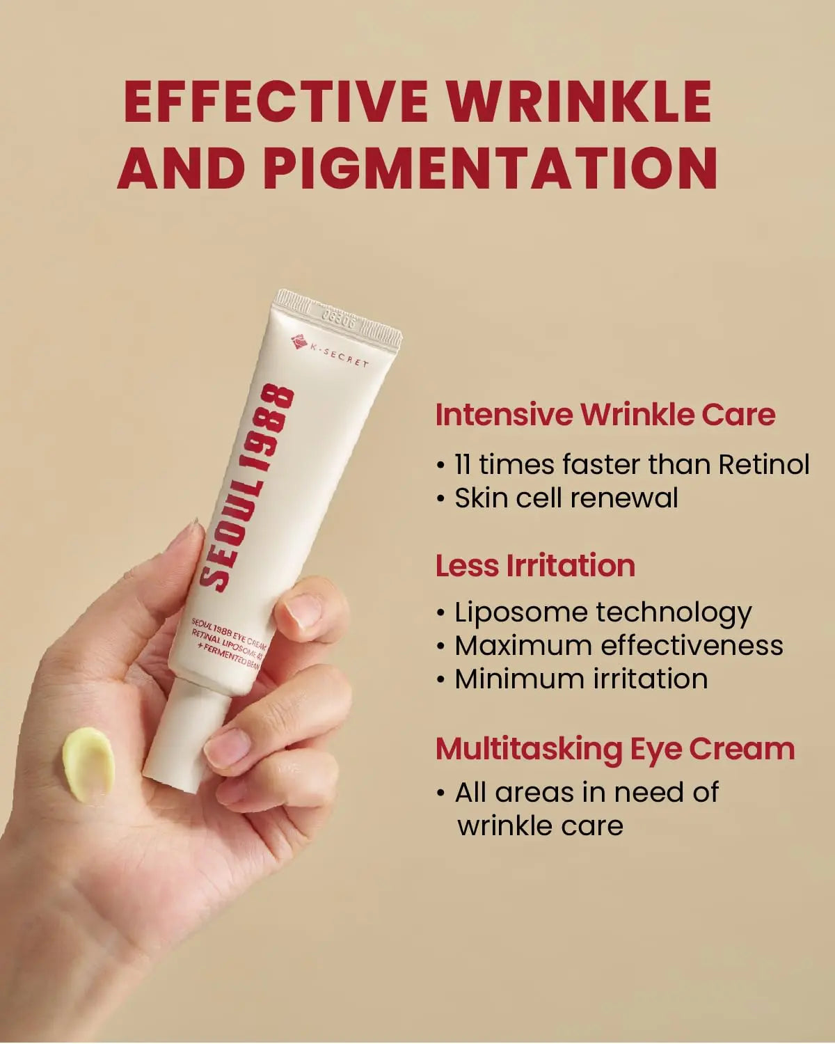 KSECRET SEOUL 1988 Eye Cream : Retinal Liposome 4% + Fermented Bean, 30ml/1.01 fl.oz SEOUL 1988