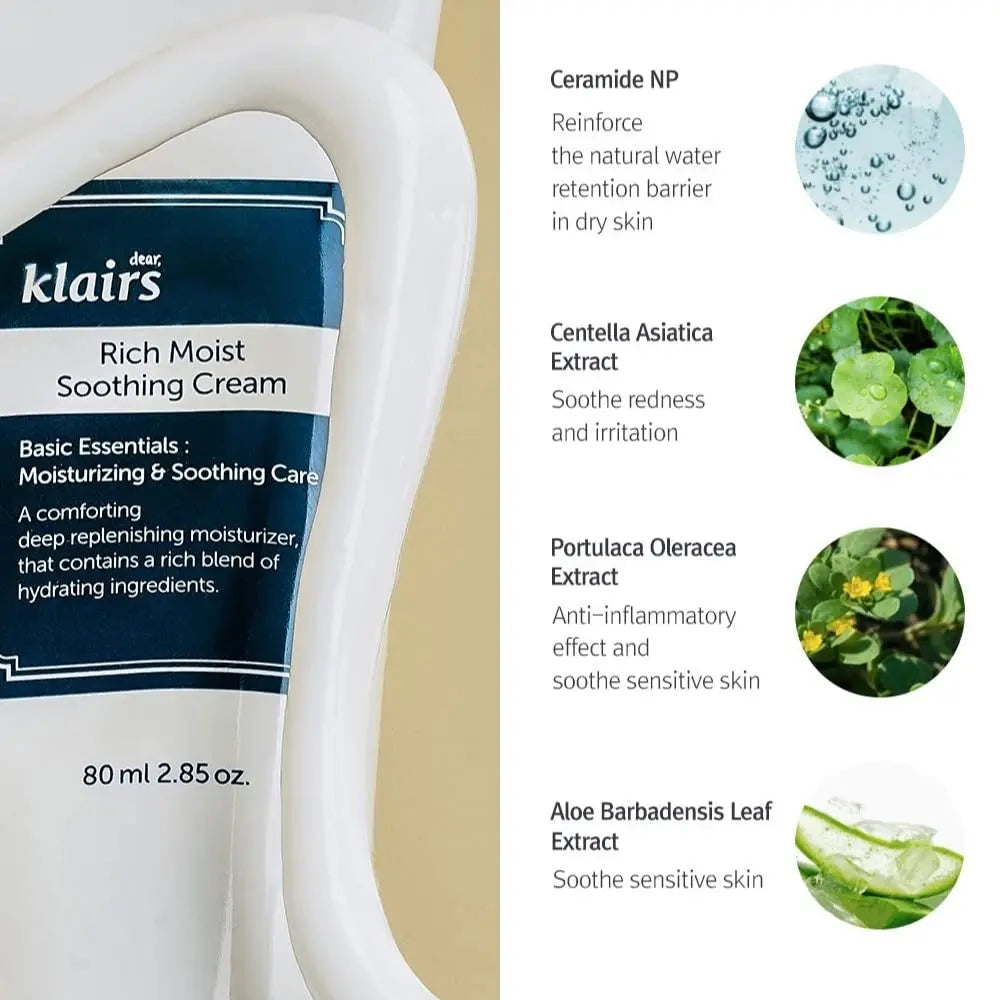 Klairs Rich Moist Soothing Cream 80ml Klairs